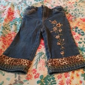 🐆Girls leopard embellished jeans